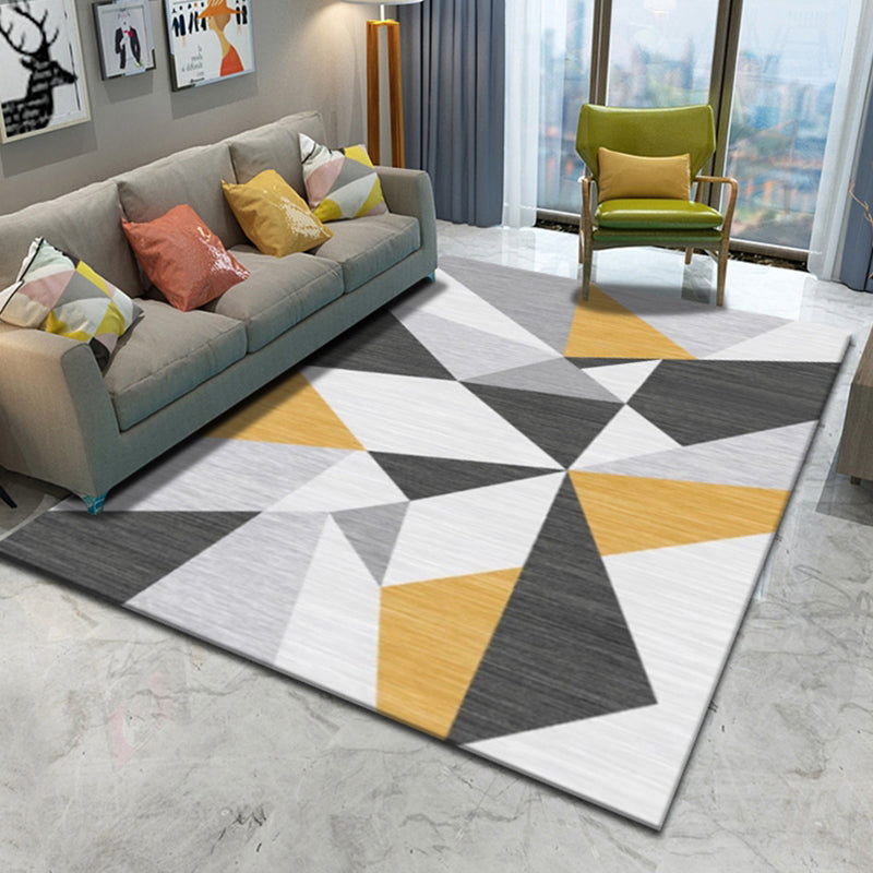 Novelty Living Room Rug Multi Colored Geometric Indoor Rug Polypropylene Non-Slip Backing Pet Friendly Carpet