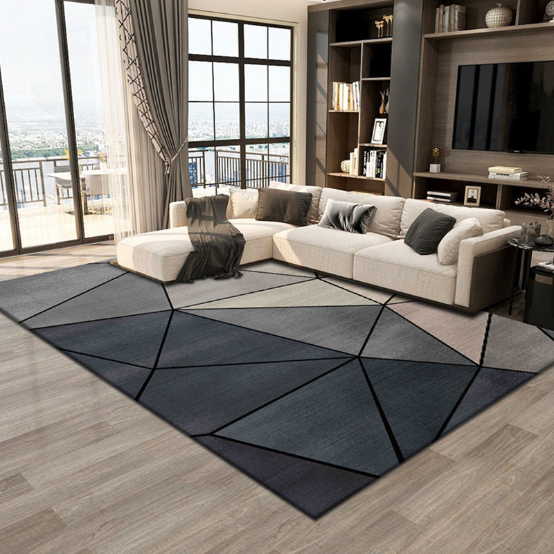 Novelty Living Room Rug Multi Colored Geometric Indoor Rug Polypropylene Non-Slip Backing Pet Friendly Carpet