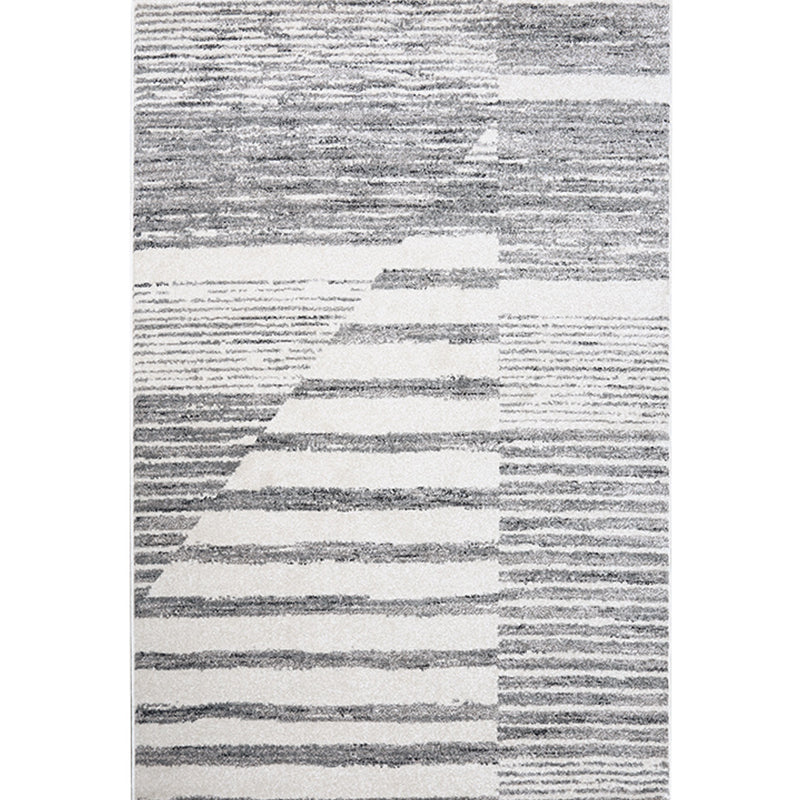 Modern Stripe Pattern Rug Multi Colored Polyster Indoor Rug Synthetics Anti-Slip Backing Pet Friendly Area Carpet for Parlor