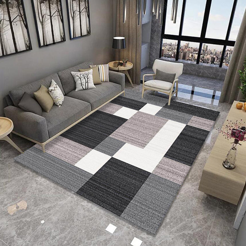 Multi Colored Novelty Rug Polypropylene Geometric Printed Area Carpet Non-Slip Backing Washable Rug for Parlor