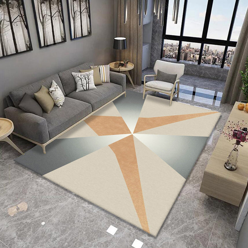 Multi Colored Novelty Rug Polypropylene Geometric Printed Area Carpet Non-Slip Backing Washable Rug for Parlor