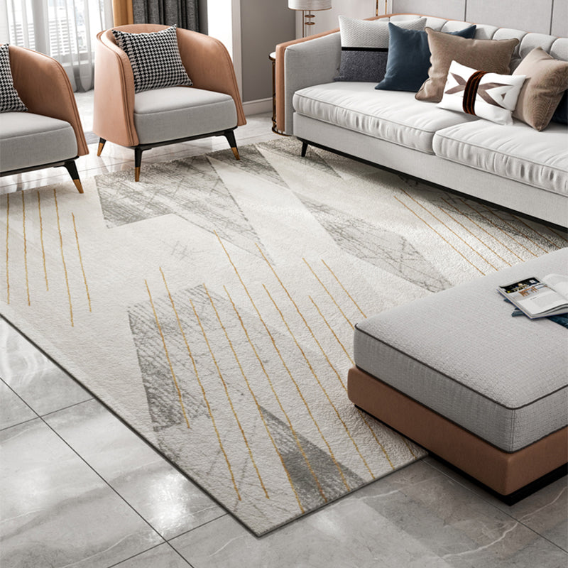 Multi-Color Geo Printed Rug Polyster Scandinavian Area Carpet Non-Slip Backing Easy Care Indoor Rug for Parlor