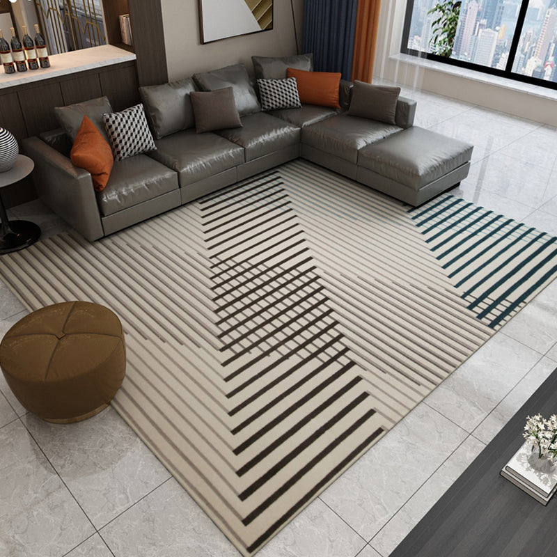 Multi Colored Modern Rug Polypropylene Geometric Area Carpet Anti-Slip Backing Pet Friendly Indoor Rug for Parlor