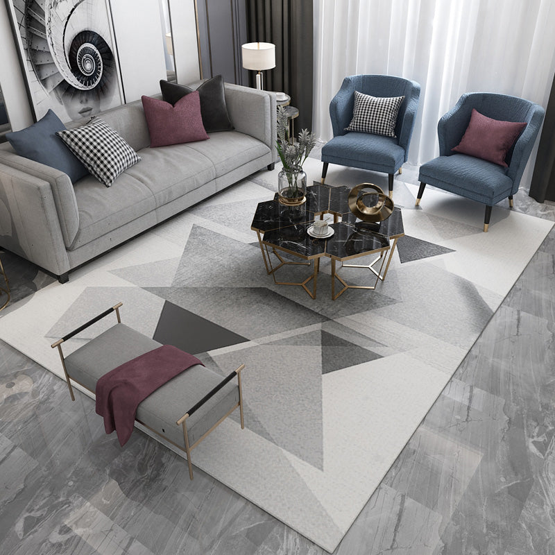 Nordic Living Room Rug Multi Colored Geometric Pattern Indoor Rug Synthetics Easy Care Pet Friendly Area Carpet