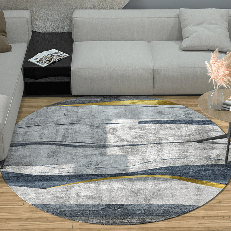 Natural Geometric Pattern Rug Multi Colored Polyster Area Carpet Non-Slip Backing Pet Friendly Indoor Rug for Parlor