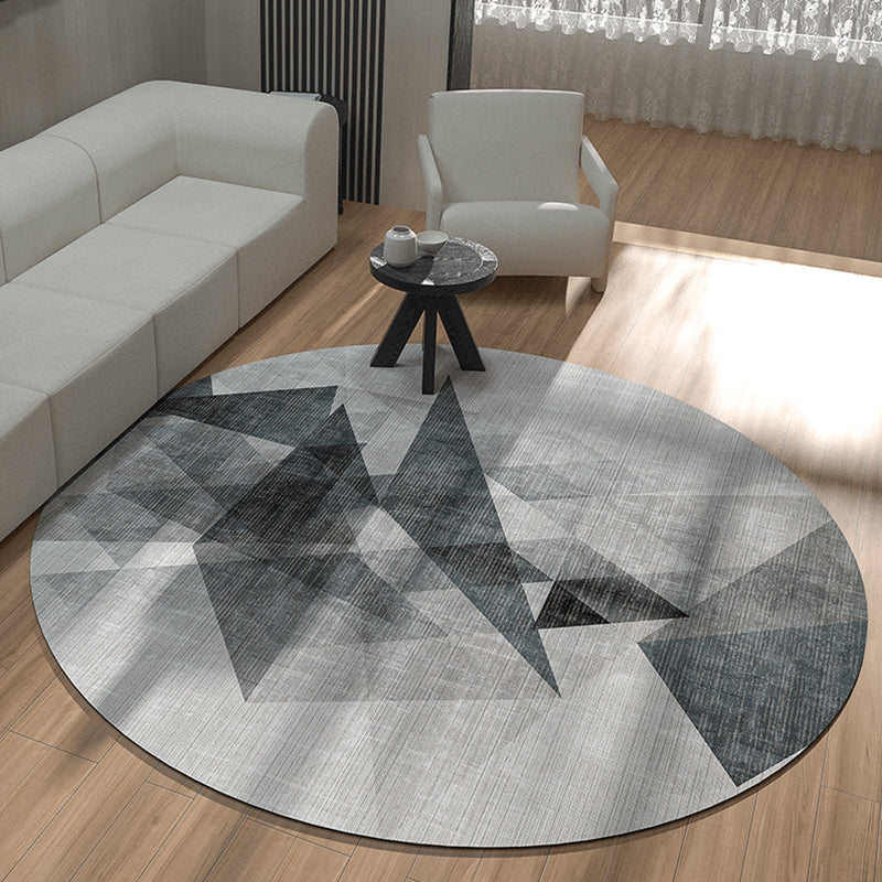 Natural Geometric Pattern Rug Multi Colored Polyster Area Carpet Non-Slip Backing Pet Friendly Indoor Rug for Parlor