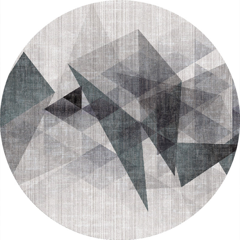 Natural Geometric Pattern Rug Multi Colored Polyster Area Carpet Non-Slip Backing Pet Friendly Indoor Rug for Parlor