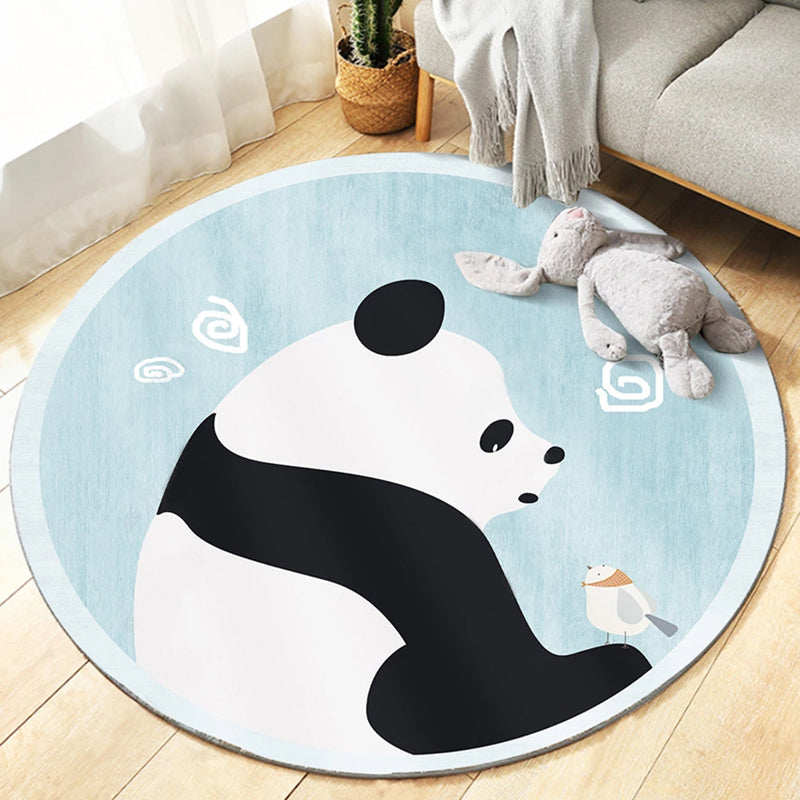 Cute Bedroom Rug Multi Colored Cartoon Printed Area Carpet Synthetics Non-Slip Backing Washable Indoor Rug