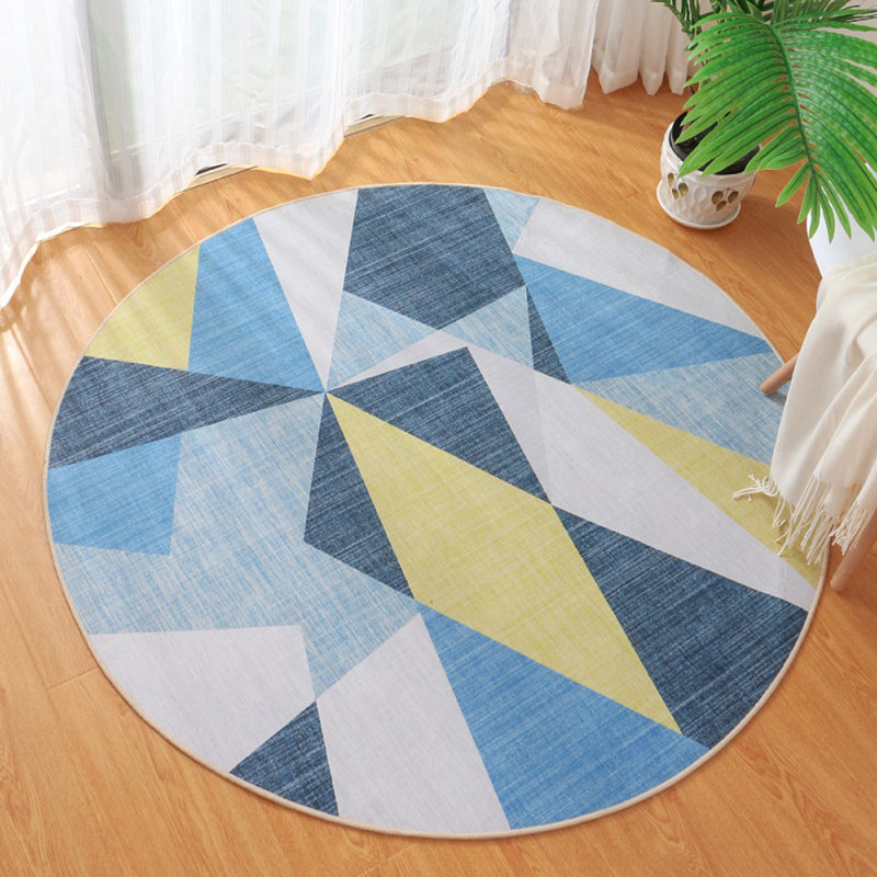 Cute Bedroom Rug Multi Colored Cartoon Printed Area Carpet Synthetics Non-Slip Backing Washable Indoor Rug