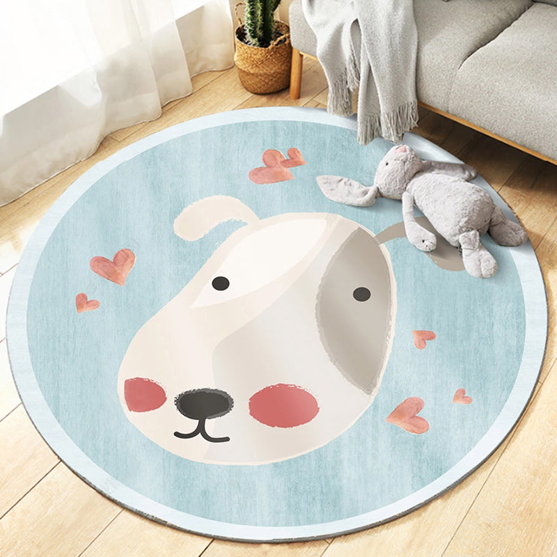 Cute Bedroom Rug Multi Colored Cartoon Printed Area Carpet Synthetics Non-Slip Backing Washable Indoor Rug