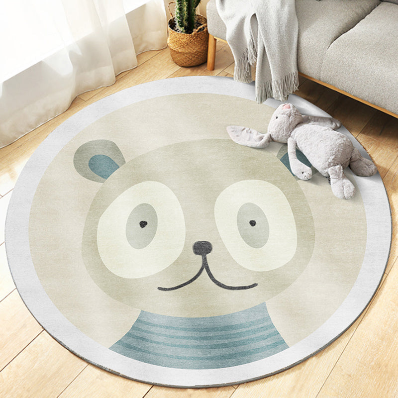 Cute Bedroom Rug Multi Colored Cartoon Printed Area Carpet Synthetics Non-Slip Backing Washable Indoor Rug