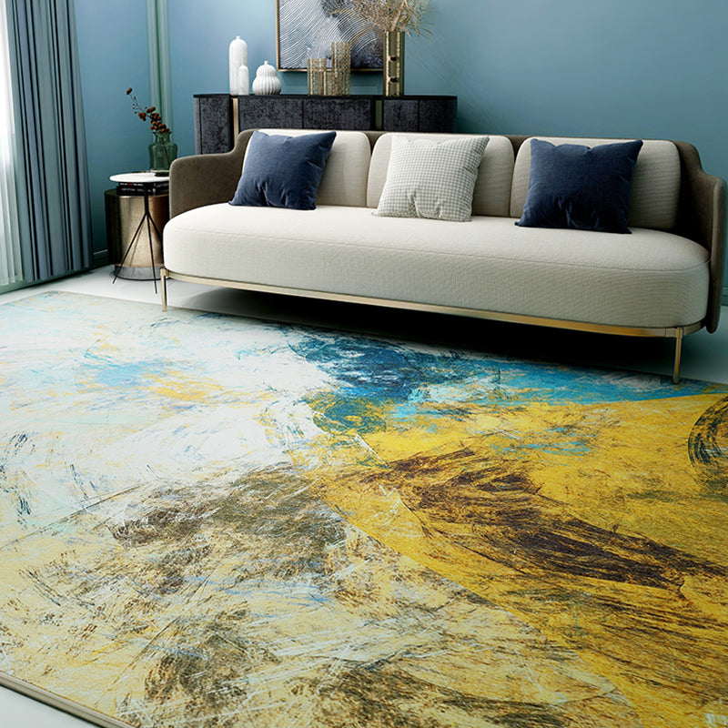 Modern Decoration Rug Multi Colored Abstract Patterned Area Carpet Polyster Non-Slip Backing Pet Friendly Rug