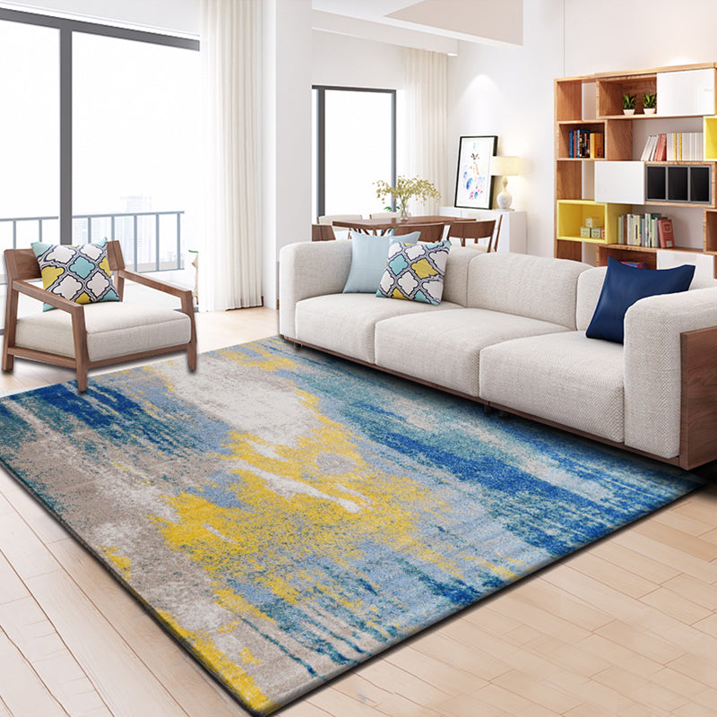 Relaxing Abstract Rug Multi Colored Synthetics Indoor Rug Non-Slip Backing Pet Friendly Area Carpet for Living Room