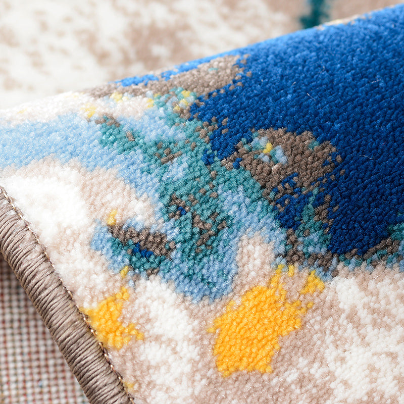 Relaxing Abstract Rug Multi Colored Synthetics Indoor Rug Non-Slip Backing Pet Friendly Area Carpet for Living Room