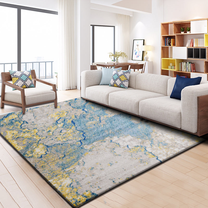 Relaxing Abstract Rug Multi Colored Synthetics Indoor Rug Non-Slip Backing Pet Friendly Area Carpet for Living Room