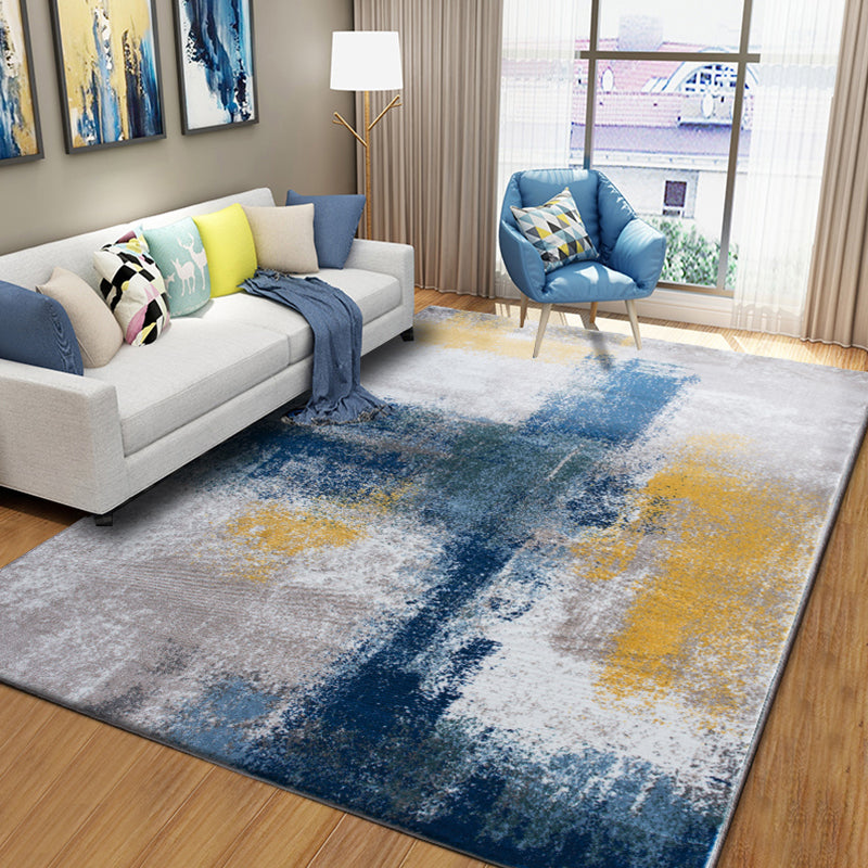 Relaxing Abstract Rug Multi Colored Synthetics Indoor Rug Non-Slip Backing Pet Friendly Area Carpet for Living Room