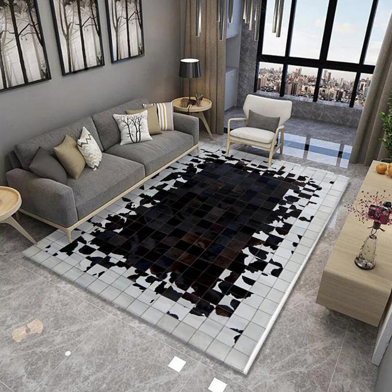 Funky Parlor Rug Multi-Colored Abstract Indoor Rug Polypropylene Easy Care Machine Washable Area Carpet