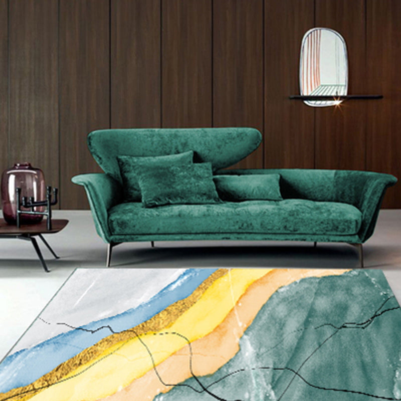 Noordse woonkamer vloerkleed multi-gekleurde kleurgeblokkeerde gebied tapijt polyster niet-slip rug achterste gemakkelijke verzorging indoor tapijt