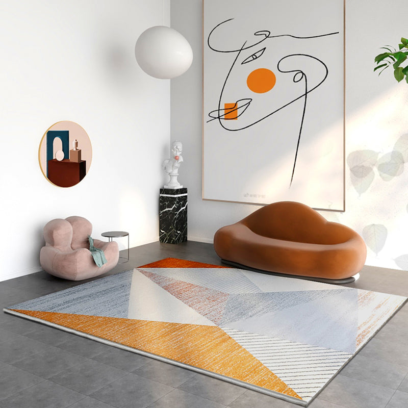 Multi-Colored Decoration Rug Novelty Geometric Printed Area Carpet Polyster Non-Slip Backing Indoor Rug