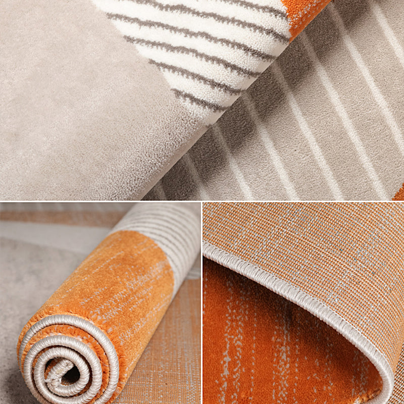 Mehrfarbiger Deko-Teppich, Neuheit, geometrisch bedruckter Flächenteppich, Polyester-Teppich mit rutschfester Rückseite für den Innenbereich