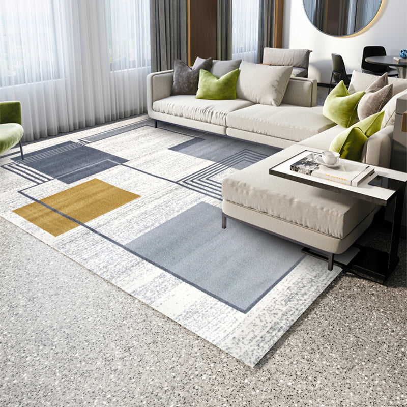 Modern Geometric Pattern Rug Multi Colored Polypropylene Indoor Rug Non-Slip Backing Pet Friendly Carpet for Bedroom