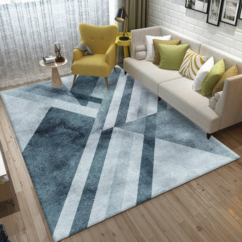 Scandinavian Living Room Rug Multi Color Geometric Pattern Area Carpet Polyster Pet Friendly Easy Care Rug