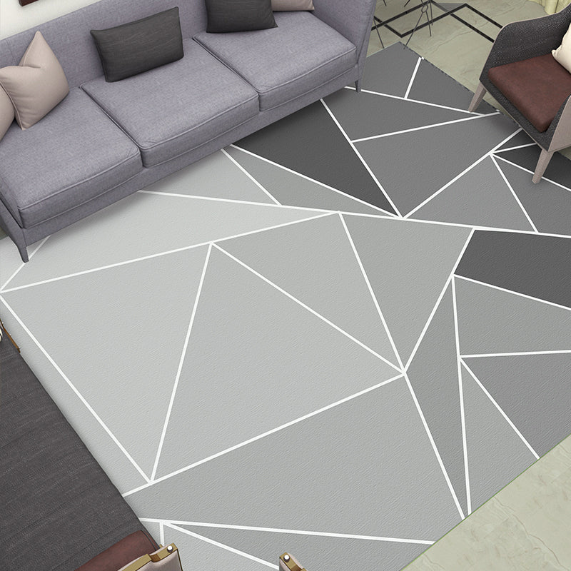 Simple Multi Colored Geo Rug Polypropylene Modern Area Carpet Non-Slip Backing Washable Indoor Rug for Living Room