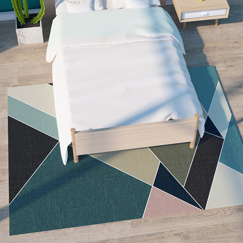 Simple Multi Colored Geo Rug Polypropylene Modern Area Carpet Non-Slip Backing Washable Indoor Rug for Living Room