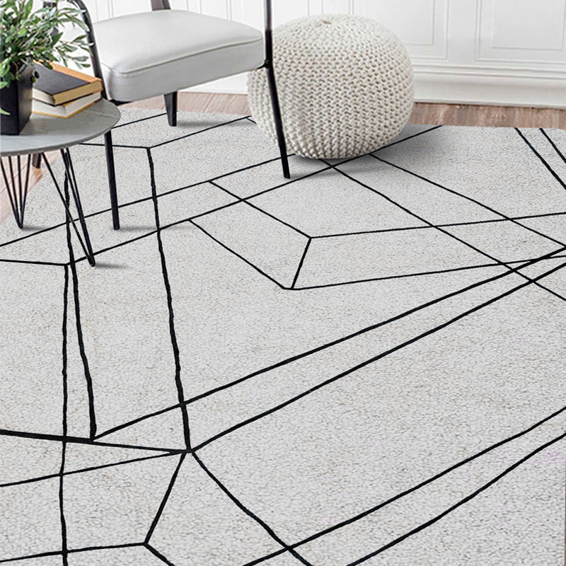 Trendy Living Room Rug Multi Colored Geometric Indoor Rug Synthetics Non-Slip Backing Pet Friendly Carpet