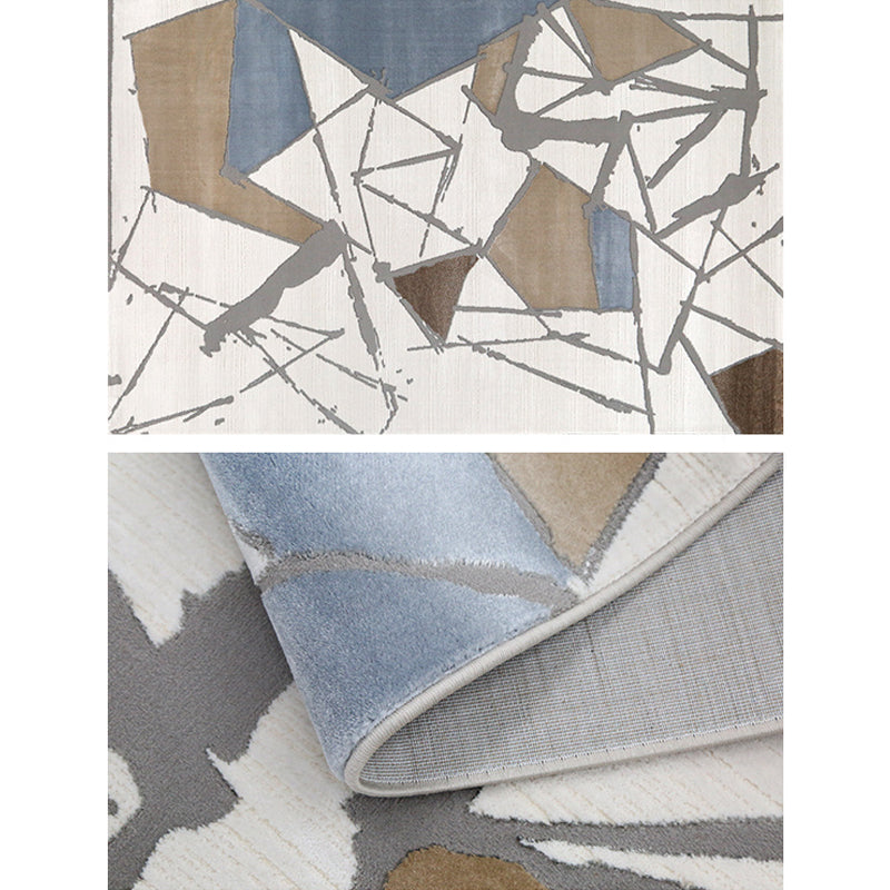 Multi Colored Living Room Rug Nordic Geometric Pattern Indoor Rug Synthetics Easy Care Pet Friendly Area Carpet