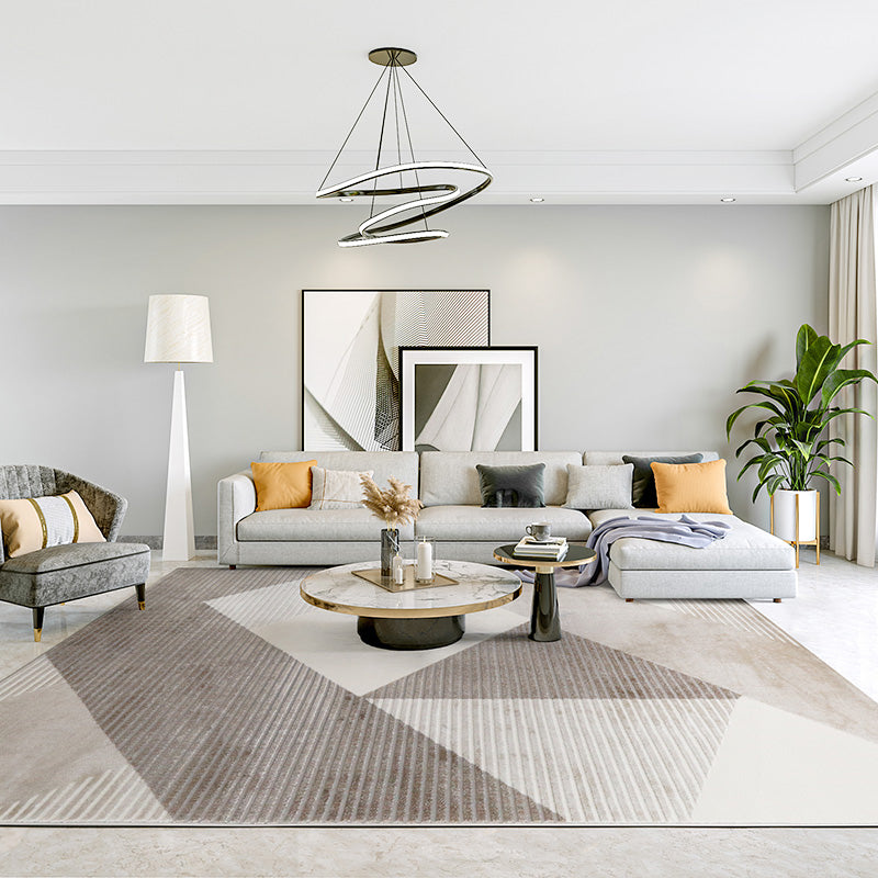 Multi Colored Living Room Rug Nordic Geometric Pattern Indoor Rug Synthetics Easy Care Pet Friendly Area Carpet