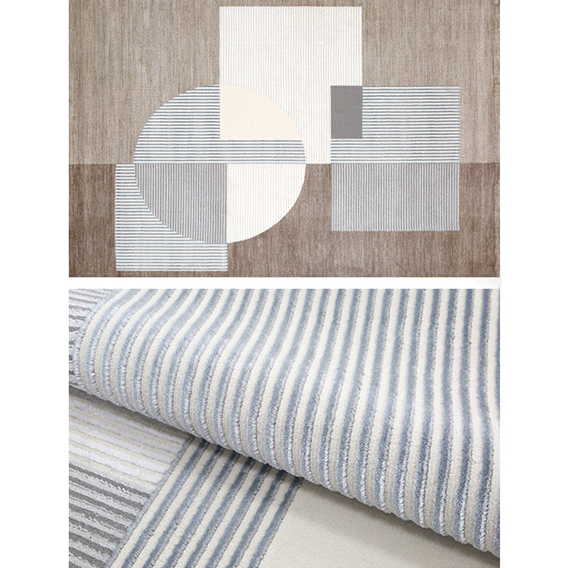 Multi Colored Living Room Rug Nordic Geometric Pattern Indoor Rug Synthetics Easy Care Pet Friendly Area Carpet