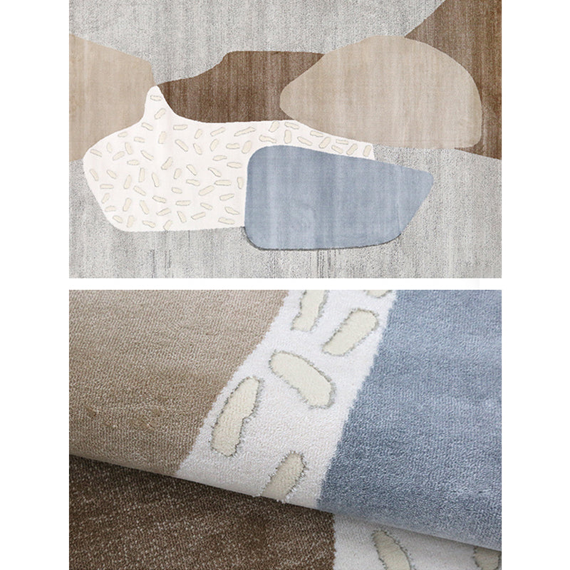 Multi Colored Living Room Rug Nordic Geometric Pattern Indoor Rug Synthetics Easy Care Pet Friendly Area Carpet