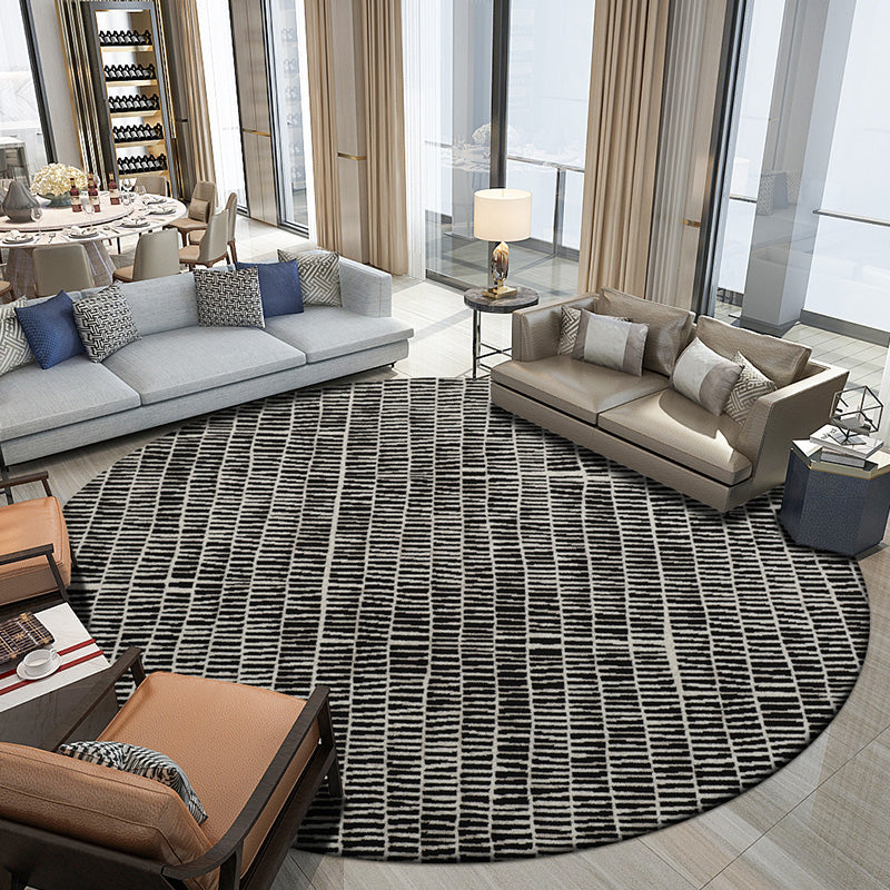 Mutli Colored Relaxing Rug Polypropylene Stripe Pattern Area Rug Anti-Slip Backing Pet Friendly Area Carpet for Parlor