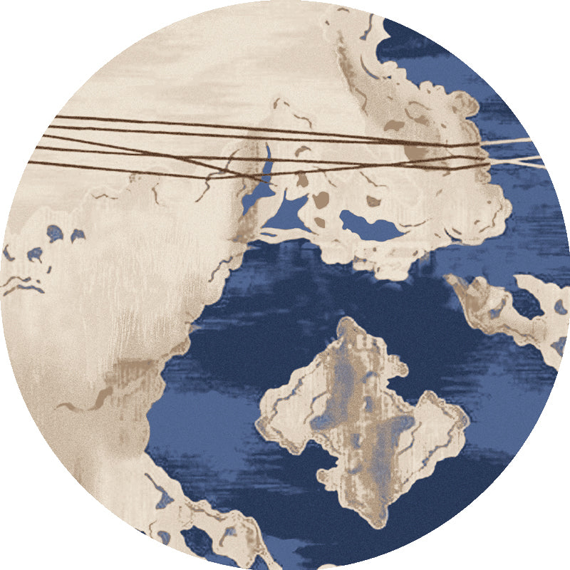 Natural Living Room Rug Multi-Colored Abstract Print Indoor Rug Cotton Blend Easy Care Washable Carpet