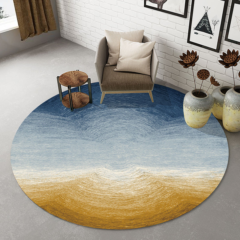 Natural Living Room Rug Multi-Colored Abstract Print Indoor Rug Cotton Blend Easy Care Washable Carpet