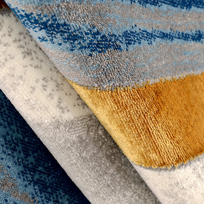 Nordic Bedroom Rug Multi Colored Abstract Pattern Area Carpet Polypropylene Easy Care Washable Rug