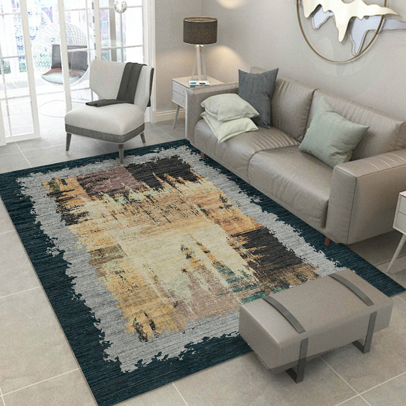 Nordic Parlor Rug Multi Colored Abstract Printed Area Rug Cotton Blend Easy Care Pet Friendly Indoor Rug