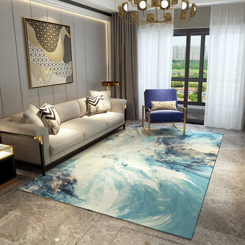 Formeel abstract bedrukt vloerkleed Multi-gekleurde katoenmix Binnentapijt Gemakkelijk te onderhouden Wasbaar vloerkleed voor decoratie