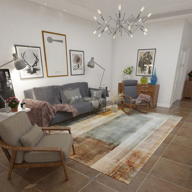 Formal Abstract Printed Rug Multi Colored Cotton Blend Indoor Rug Easy Care Washable Area Carpet for Decoration