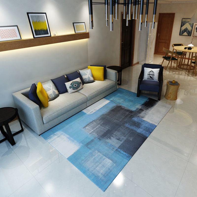 Formal Abstract Printed Rug Multi Colored Cotton Blend Indoor Rug Easy Care Washable Area Carpet for Decoration