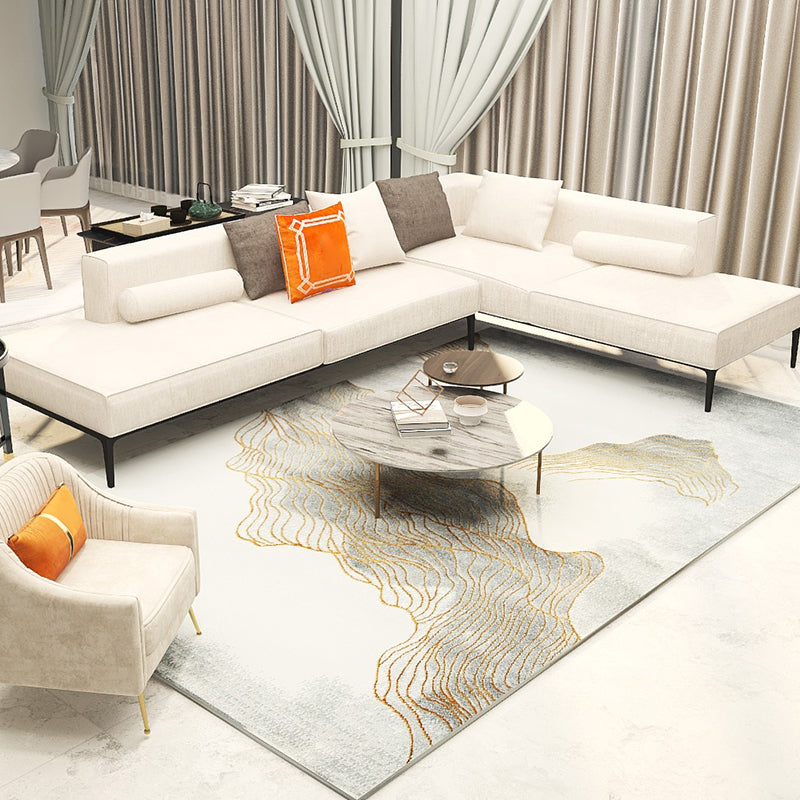 Novelty Abstract Pattern Rug Multi Colored Polypropylene Area Rug Easy Care Pet Friendly Carpet for Living Room