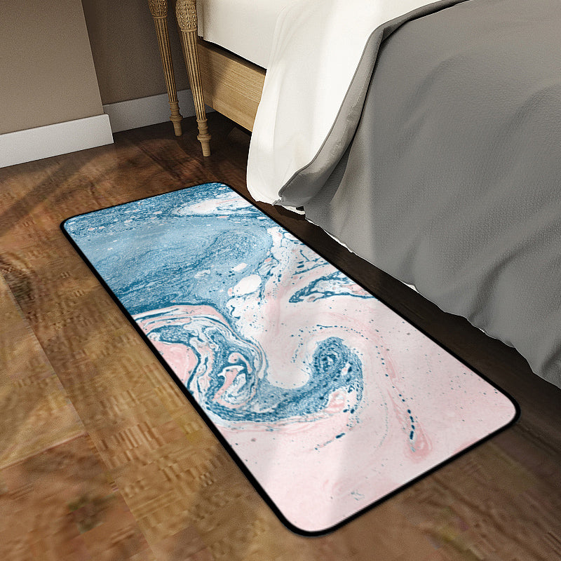 Multi-Colored Modern Rug Polyster Abstract Printed Indoor Rug Non-Slip Backing Pet Friendly Carpet for Bedroom