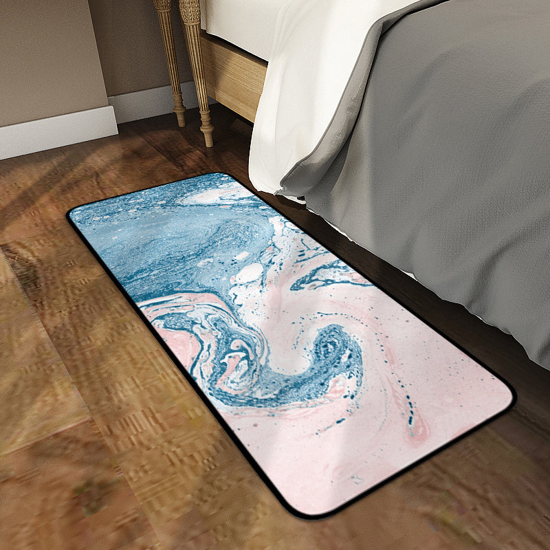 Multi-Colored Modern Rug Polyster Abstract Printed Indoor Rug Non-Slip Backing Pet Friendly Carpet for Bedroom