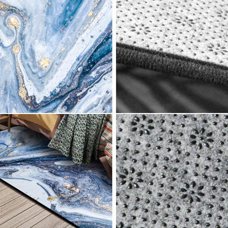 Multi-Colored Modern Rug Polyster Abstract Printed Indoor Rug Non-Slip Backing Pet Friendly Carpet for Bedroom