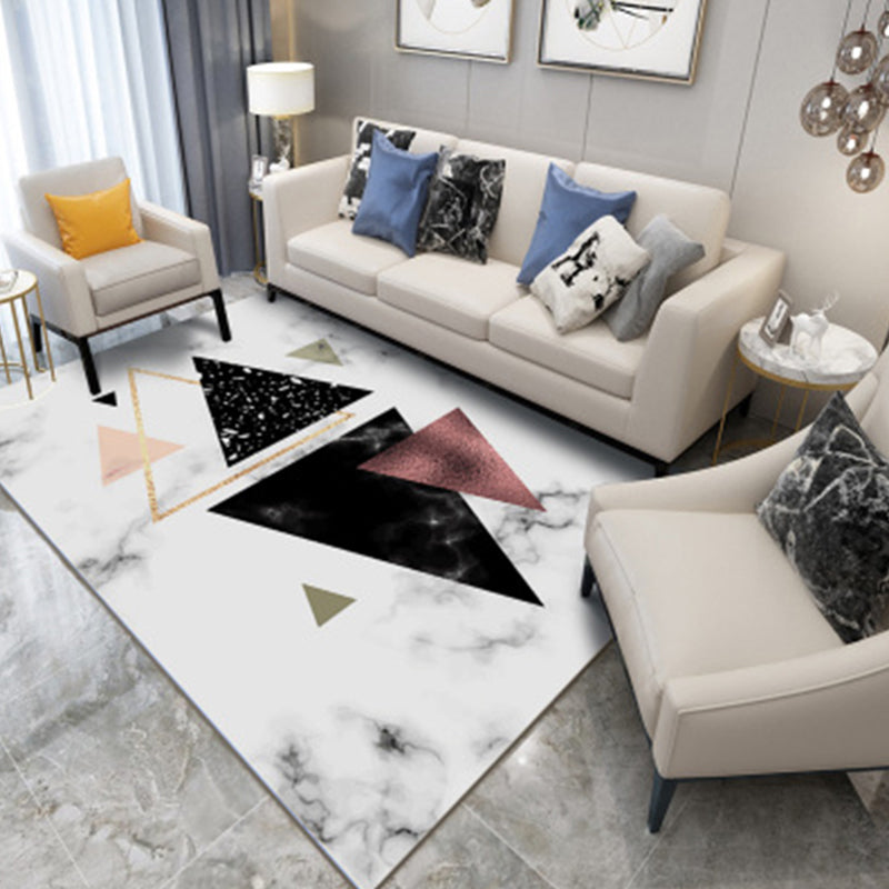 Veelkleurig geometrisch tapijt Katoenmix Eigentijds binnentapijt Gemakkelijk te onderhouden Huisdiervriendelijk tapijt voor decoratie