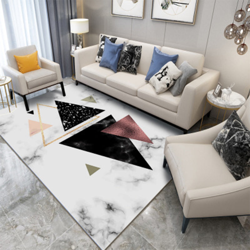 Veelkleurig geometrisch tapijt Katoenmix Eigentijds binnentapijt Gemakkelijk te onderhouden Huisdiervriendelijk tapijt voor decoratie