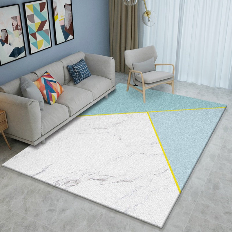 Modern Living Room Rug Multi Colored Geometric Area Rug Cotton Blend Pet Friendly Easy Care Carpet