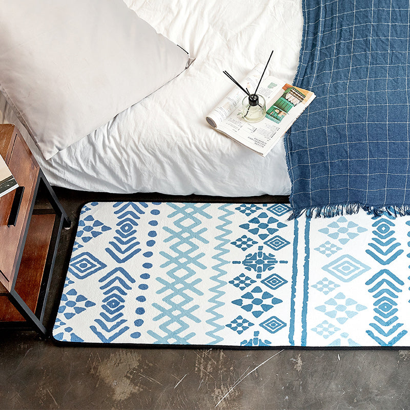 Moroccan Bedroom Rug Multi Colored Tribal Print Area Carpet Polypropylene Non-Slip Washable Easy Care Rug