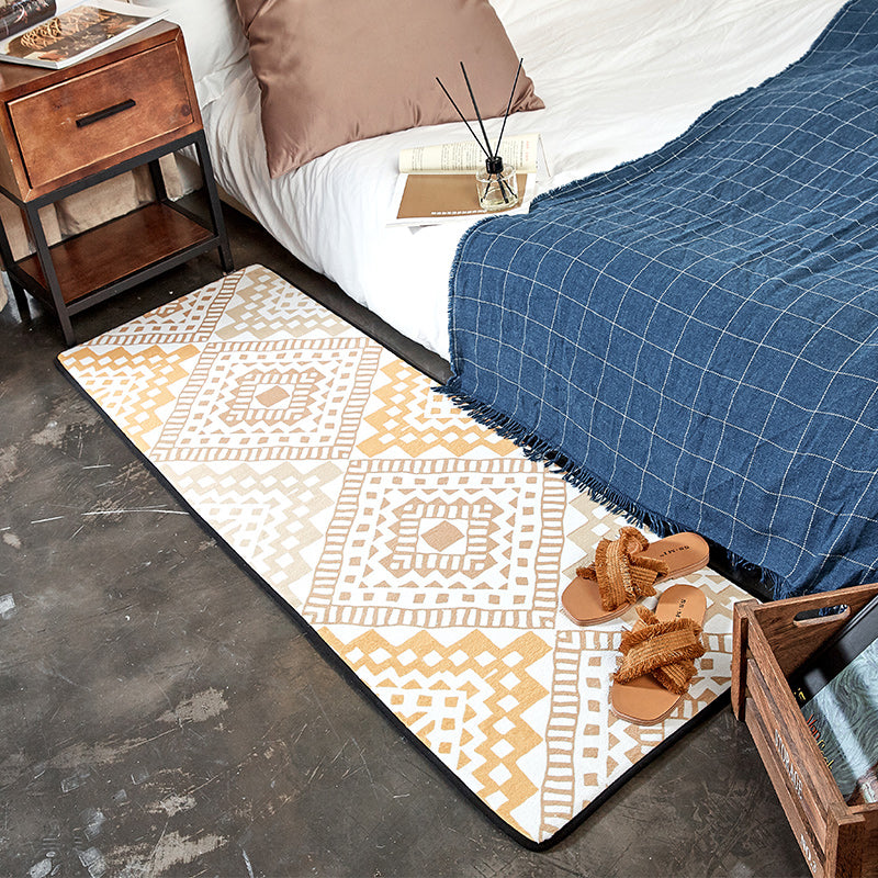 Moroccan Bedroom Rug Multi Colored Tribal Print Area Carpet Polypropylene Non-Slip Washable Easy Care Rug